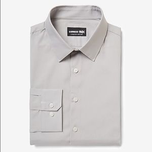 Grey XL Extra Slim Stretch Cotton 1MX Dress Shirt